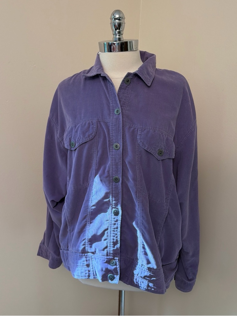 Vintage Carole Little Lightweight Purple Corduroy Jacket L-XL
